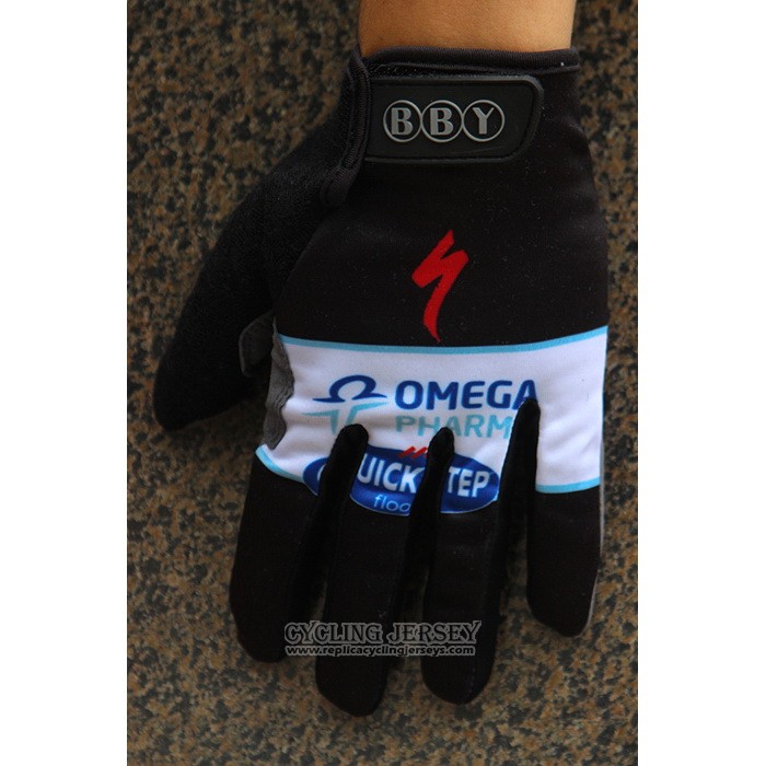 2020 Omega Quick Step Full Finger Gloves Cycling Black White